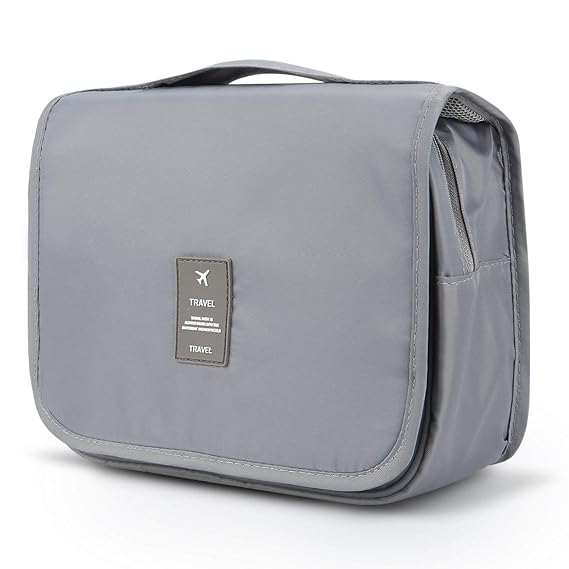 TRAVEL TOILETRY POUCH GREY & SKY
