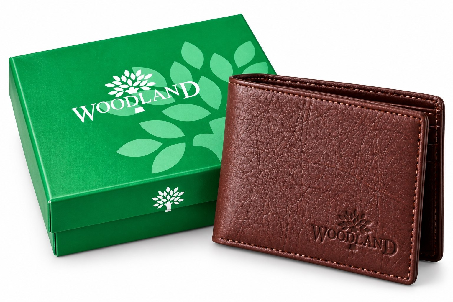 Premium Brown Textured Men’s Bi-Fold Wallet with Gift Box